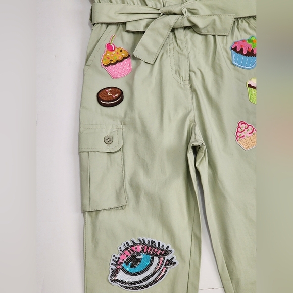 NWOT Chillipop Girl's Green Jumpsuit Upcycle, size 4T - Picture 6 of 11